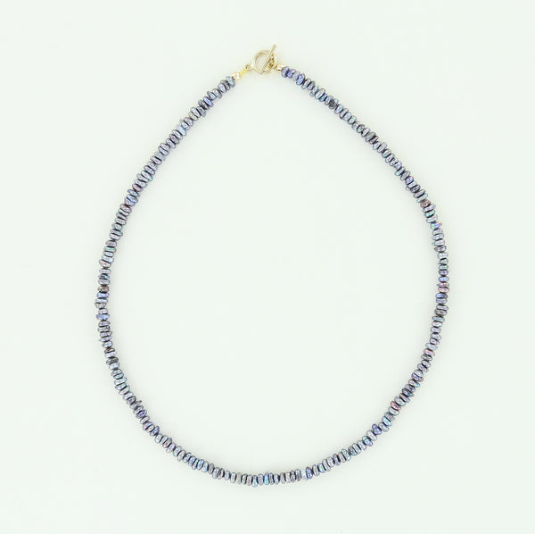 Minimalist Black fresh water pearl necklace handmade in Newburyport, MA.
