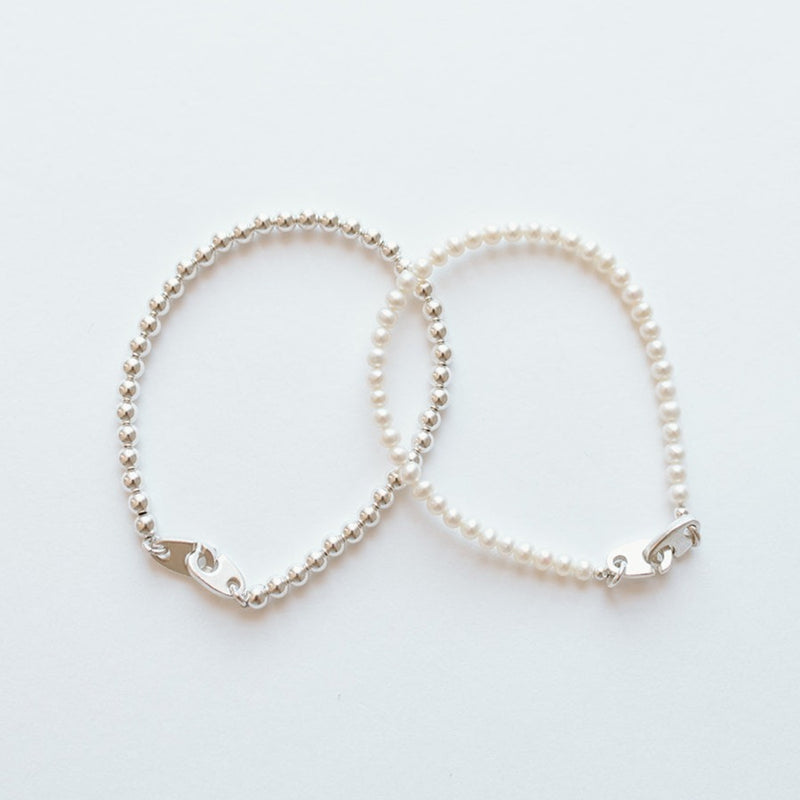 Sailormade women's nautical sterling silver and pearl mini brummel bracelets made in new england.