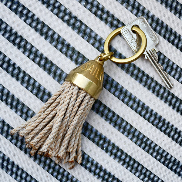 Guest House Tassel Keychain in Natural Rope