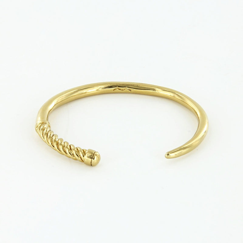 Sailormade women’s nautical slim fid cuff stacking bracelet in Polished Brass
