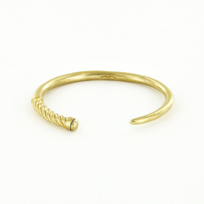 Sailormade women’s nautical slim fid cuff stacking bracelet in satin Brass