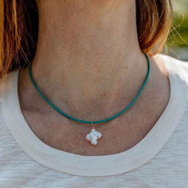 Keishi Pearl Necklace on Leather Cord – Sailormadeusa