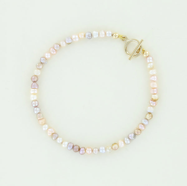 Minimalist Fresh Water Pearl Bracelet, Blush