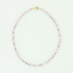 Sailormade women's minimalist fresh water pearl necklace in pink. handmade in newburyport, massachusetts.