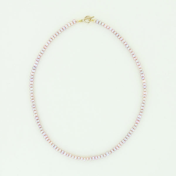 Minimalist Fresh Water Pearl Necklace, Pink