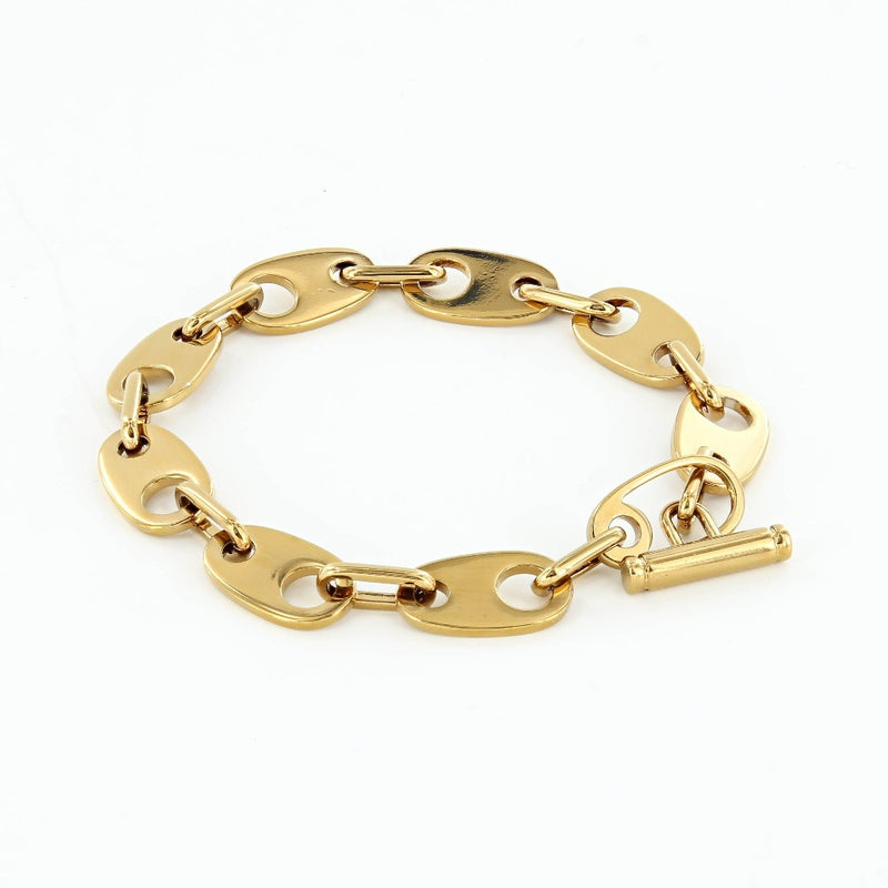 Sailormade women's brummel link chain bracelet in polished brass