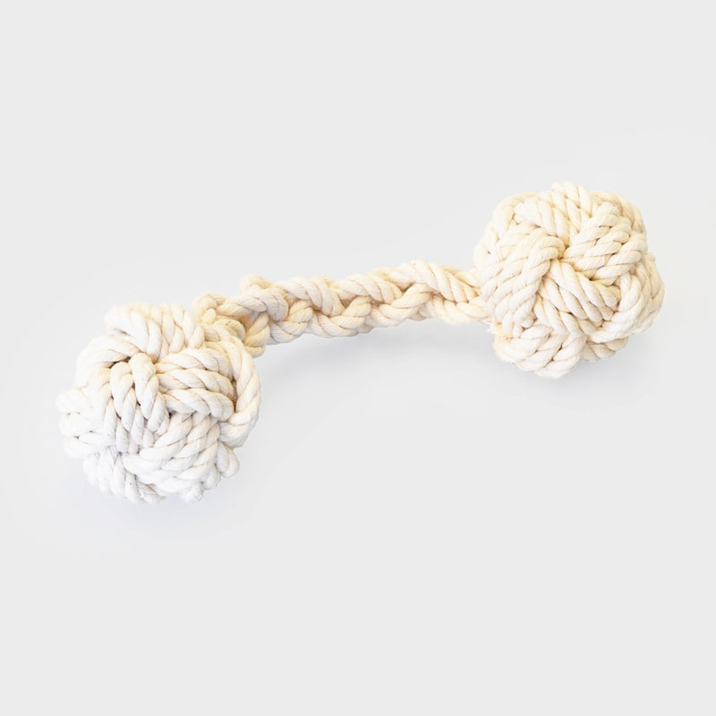 rope dog toy with globe knots