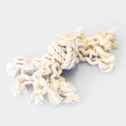 rope dog toy with rag doll knots