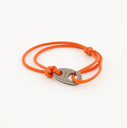Charger Marine Cord Bracelet in Weathered Silver Faded Orange