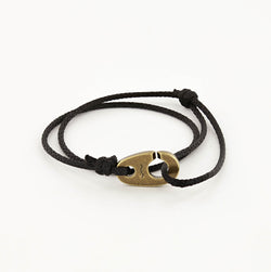 Charger Marine Cord Bracelet in Weathered Brass Faded Black