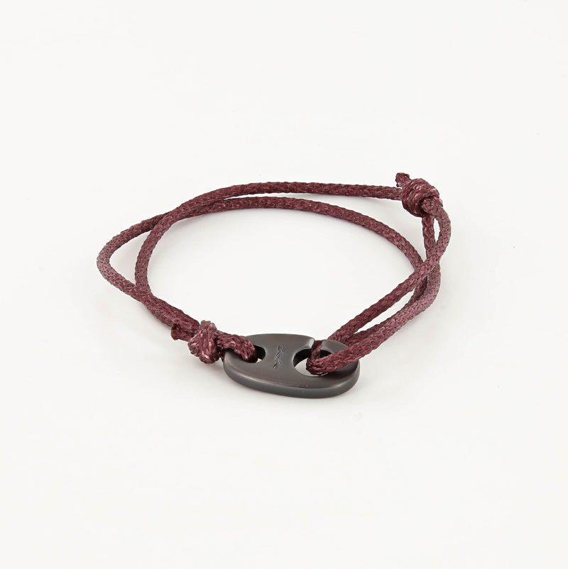 Charger Marine Cord Bracelet in Matte Black Faded Maroon
