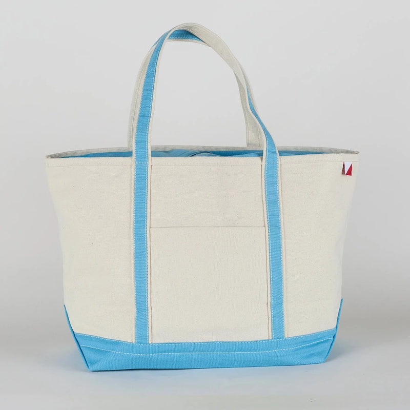 shore bags classic canvas boat tote bag carry-all large in light blue