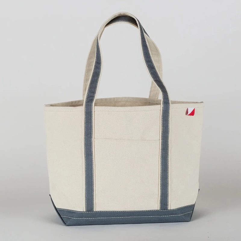 shore bags classic canvas boat tote bag carry-all medium in charcoal