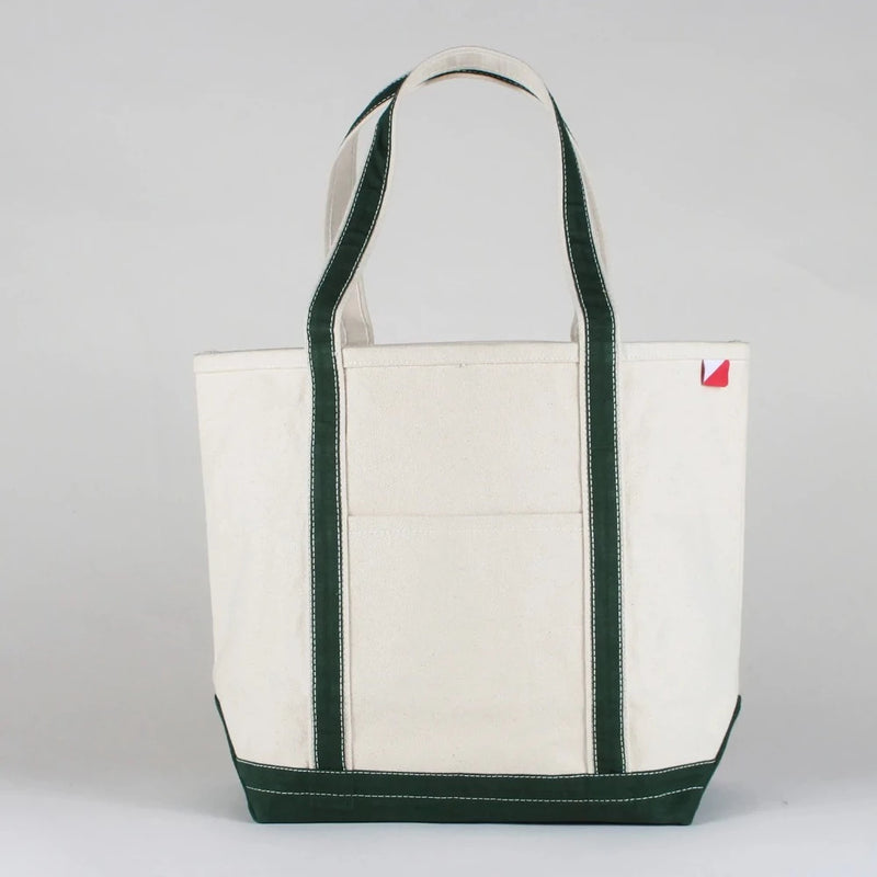 shore bags classic canvas boat tote bag carry-all medium in hunter green