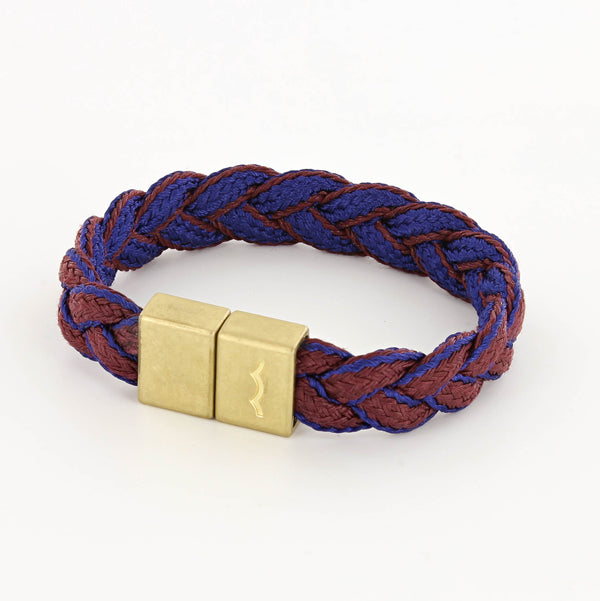 LAST CHANCE League Bracelet with Braid and Magnetic Clasp in Brass