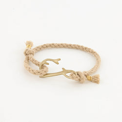 Coral Hook Rope Bracelet in Matte Brass