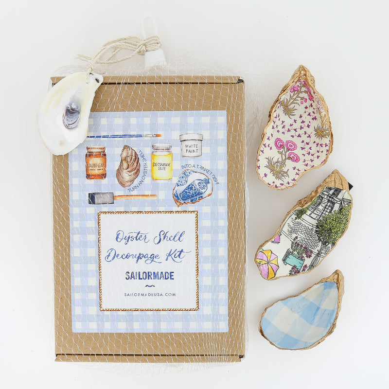 Decoupage Oyster Shell DIY Kit in French Summmer
