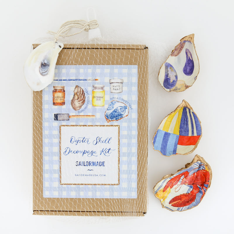 Decoupage Oyster Shell DIY Kit in Cape Cod Picnic