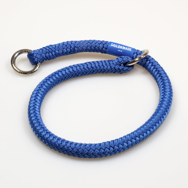 Riptide Reggie Rope Dog Collar in Bright Blue