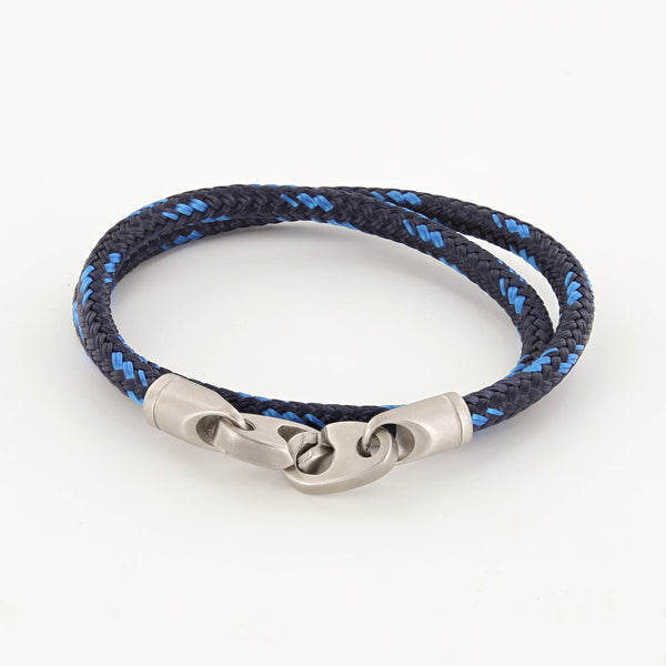 Jtween Mens Rope Bracelet,Stainless Steel Black Shackle,Scratch Resistant Waterproof Nautical Rope Braided Bracelet Durable Fashion Wristband for Men