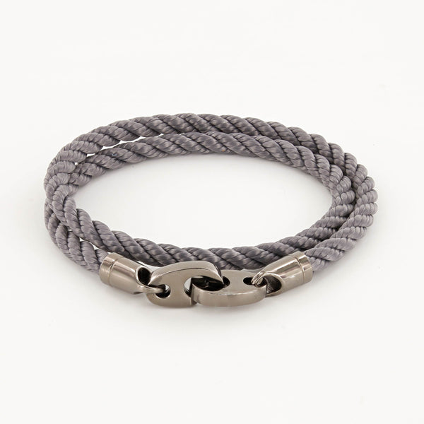 Player Double Wrap Rope Bracelet with Nickel Antique Brummels