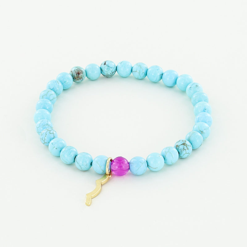 Rayminder UV Awareness Bracelet for Sun Safety in 6mm turquoise