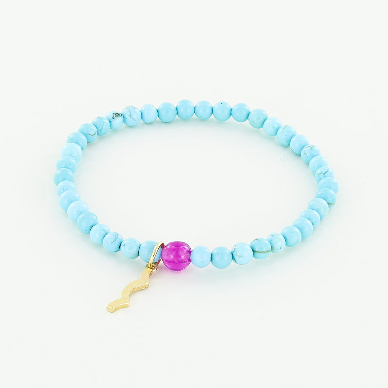 Rayminder UV Awareness Bracelet for Sun Safety in 4mm turquoise