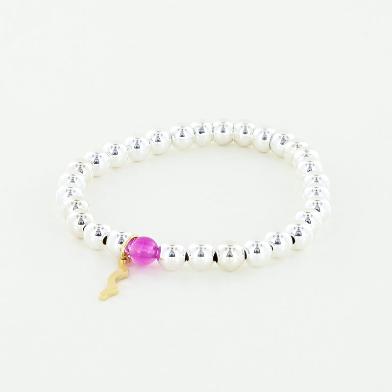 Sailormade rayminder uv awareness bracelet in 6mm sterling silver beads. Wear for increased sun safety and protection. Made by Boston’s favorite bracelet company.