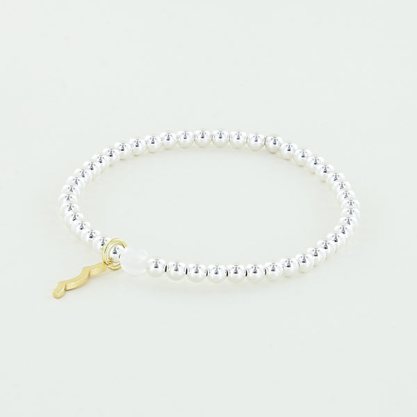 Sailormade rayminder uv awareness bracelet in 4mm sterling silver beads. Wear for increased sun safety and protection. Made by Boston’s favorite bracelet company.