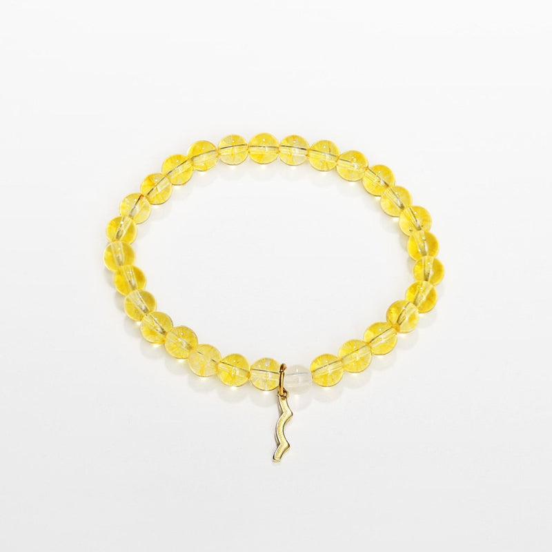UV awareness beaded beach bracelet for sun safety in citrine