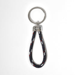 Pete's Point Keychain in Braided Navy/Red/White Rope