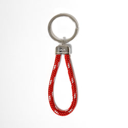 Pete's Point Keychain in Braided Red/White Rope