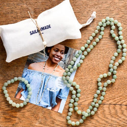 diy beading kit necklace and bracelet in green aventurine