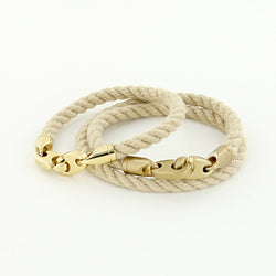 his and her nautical brass brummel rope bracelets in wheat