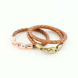 third wedding anniversary nautical leather bracelet set