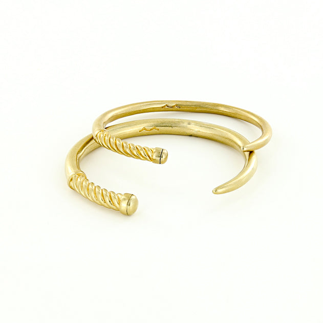 unisex raw brass nautical fid cuff bracelet 