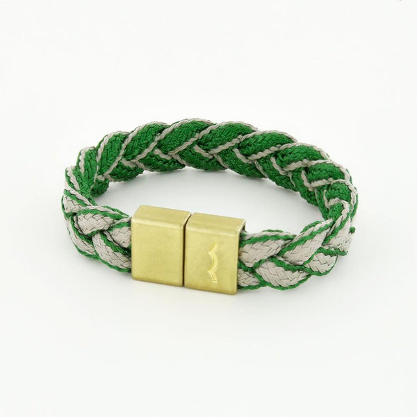 League Magnetic braided bracelet with brass clasp