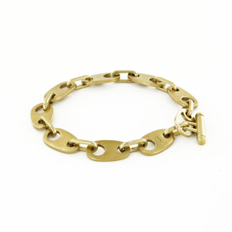Sailormade women's brummel link chain bracelet in matte Brass