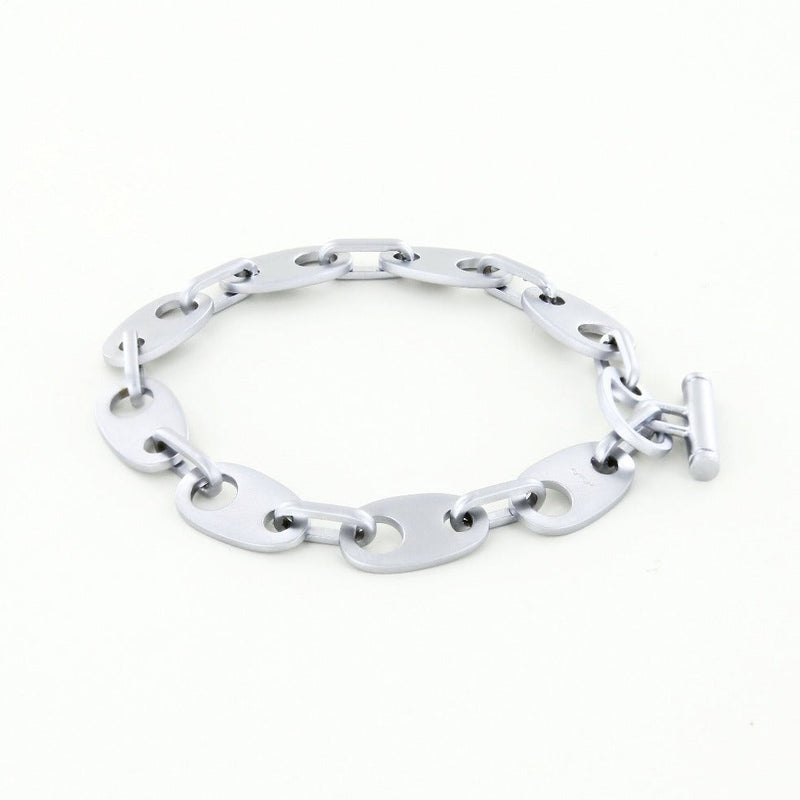 Sailormade women's brummel link chain bracelet in matte silver chrome