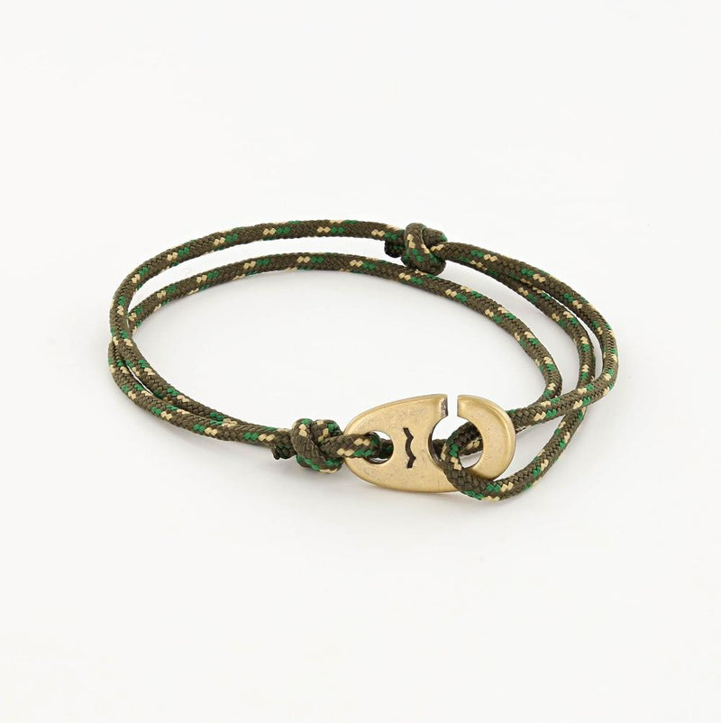 Weathered Brass Slipknot Rope Bracelet in Camo