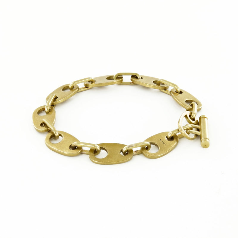 nautical link bracelet in matte brass for women