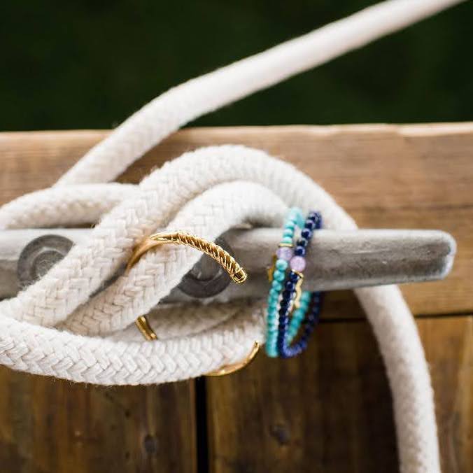  Sailormade rayminder uv awareness bracelet in cyan turquoise. Wear for increased sun safety and protection. Made by Boston’s favorite bracelet company.