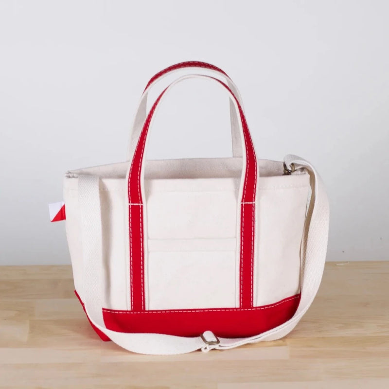 Shore bags nantucket crossbody canvas tote bag in red