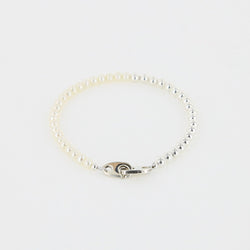 Sailormade women's nautical sterling silver and pearl mini brummel bracelet made in new england.