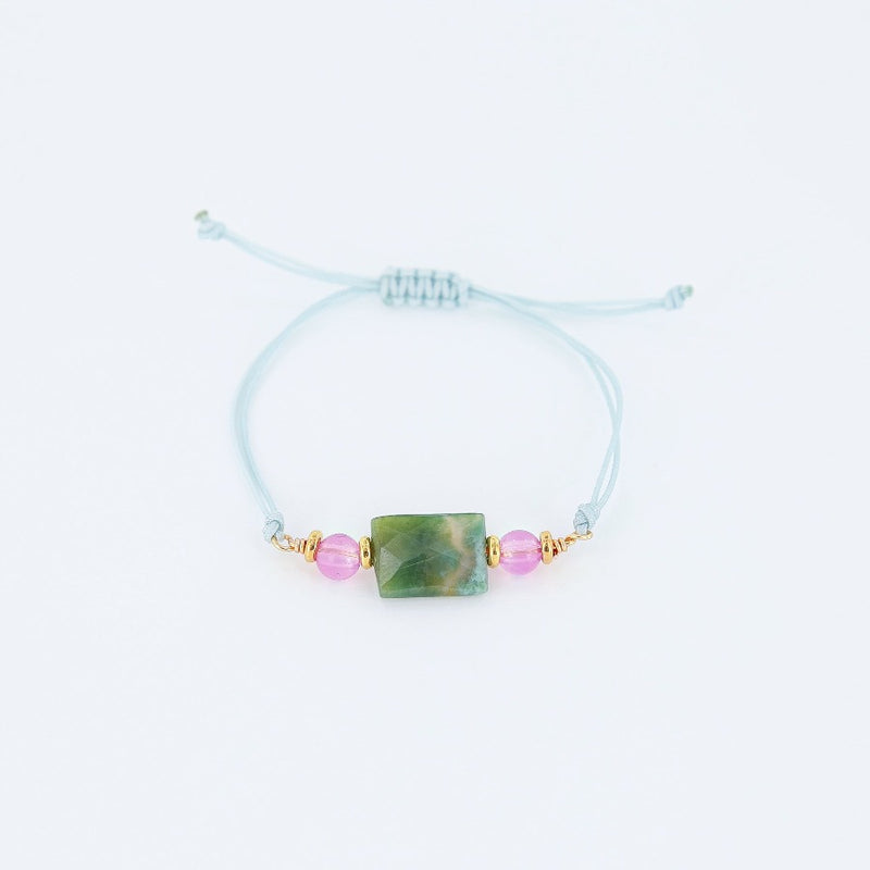Rayminder UV Awareness Bracelet with evergreen quartz stone made by boston's favorite bracelet company, Sailormade. 