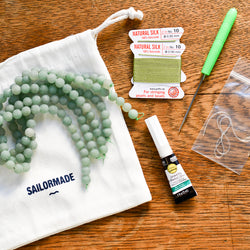 diy beading kit necklace and bracelet in green aventurine