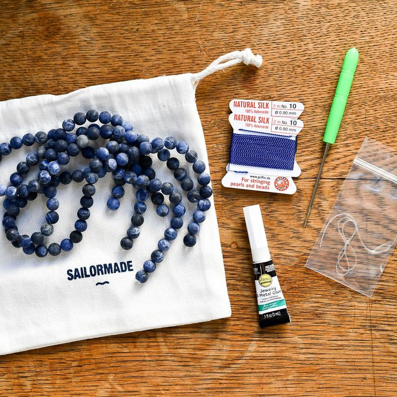 diy beading kit necklace and bracelet in sodalite